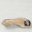 Srebrne silikonowe sandały damskie na obcasie z kryształami, transparentne DiA X1012