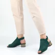Zielone sandały damskie ażurowe na obcasie SABATINA DM19-27
