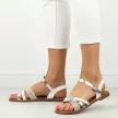 Białe płaskie sandały damskie Sergio Leone Sk085H