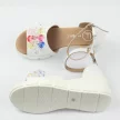 Białe skórzane sandały damskie na koturnie Filippo Ds4456/23