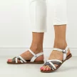 Białe skórzane sandały damskie Potocki 64008