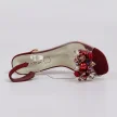 Bordowe silikonowe sandały damskie na szpilce z kryształami, transparentne SABATINA 1014-5