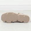 Beżowe skórzane sandały damskie na koturnie Vinceza 7885