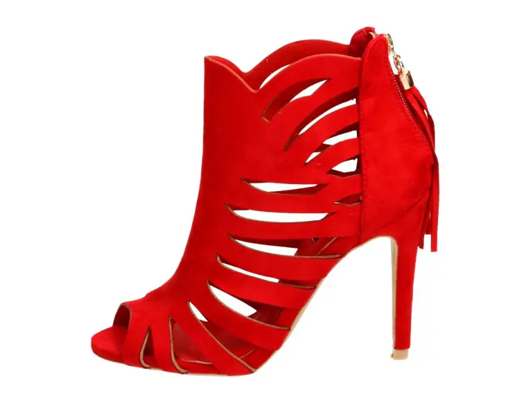 Czerwone sandały damskie szpilki Vices 1214-19