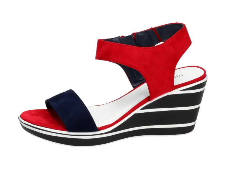 Czerwone sandały damskie Vinceza 453 Koturna
