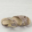 Skórzane POLSKIE sandały damskie na koturnie GREGORS 964 CAPPUCCINO