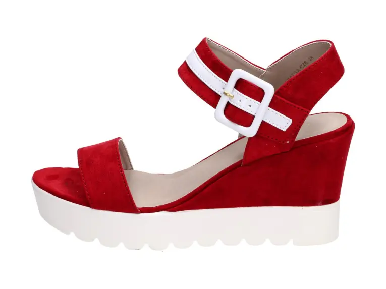 Czerwone sandały damskie Vinceza 462 Koturna