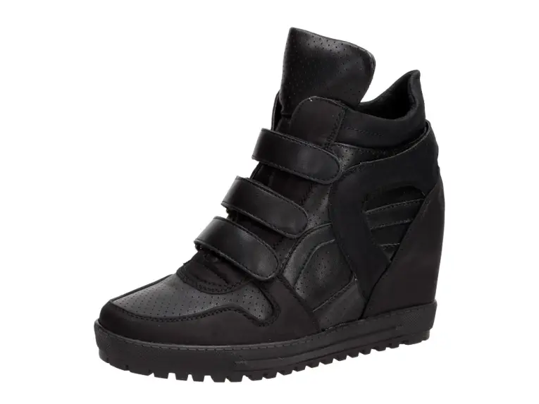 Czarne sneakersy damskie, botki Wishot Bt169
