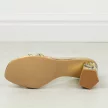 Złote silikonowe sandały damskie na słupku, transparentne Vinceza 70104