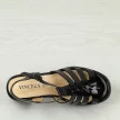 Czarne lakirowane skórzane sandały damskie na słupku Vinceza 621