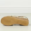 Beżowe skórzane POLSKIE sandały damskie na koturnie GREGORS 964