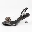 Czarne silikonowe sandały damskie na szpilce, transparentne DiA X31