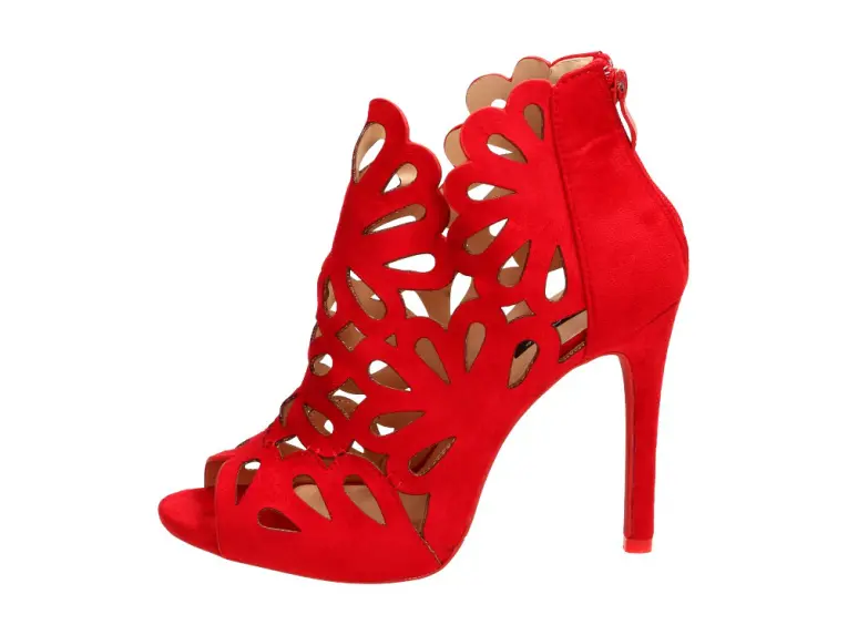 Czerwone sandały damskie szpilki Vices 1165-19