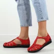 Czerwone skórzane sandały damskie z zakrytymi palcami T.SOKOLSKI A88