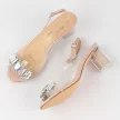 Różowe silikonowe sandały damskie na słupku z kryształami, transparentne DiA 1037-42