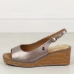 Platynowe sandały damskie na koturnie Sergio Leone sk301