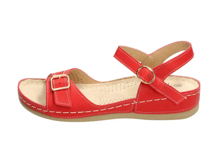 Czerwone sandały, buty damskie Wishot Ds089