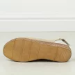 Beżowe skórzane POLSKIE sandały damskie na koturnie DEONI D515