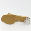 Złote silikonowe sandały damskie na słupku z kryształami, transparentne Dia 444