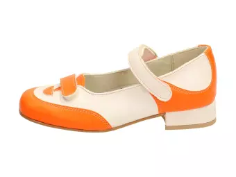 Biało pomarańczowe pantofle dziecięce 2204