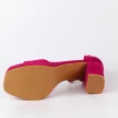 Fuksja zamszowe sandały damskie na platformie POTOCKI 31001
