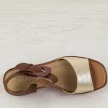Złote sandały damskie na koturnie Sergio Leone sk302