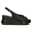 Czarne skórzane sandały damskie na platformie FILIPPO DS4406/23