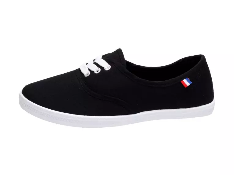 Czarne tenisówki, trampki damskie Wishot 054
