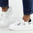 Białe skórzane sneakersy damskie na platformie Filippo Dp6300/24