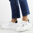 Białe skórzane sneakersy damskie na platformie Filippo Dp6300/24