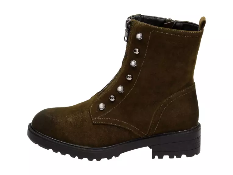Zielone trapery, botki damskie S.Barski R-04