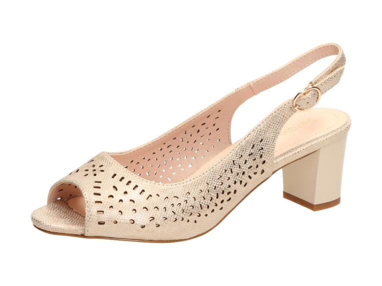 Złote sandały damskie Sergio Leone Sk785