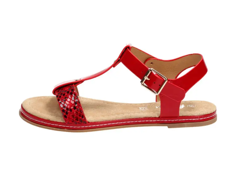 Czerwone sandały damskie American Club 7170629