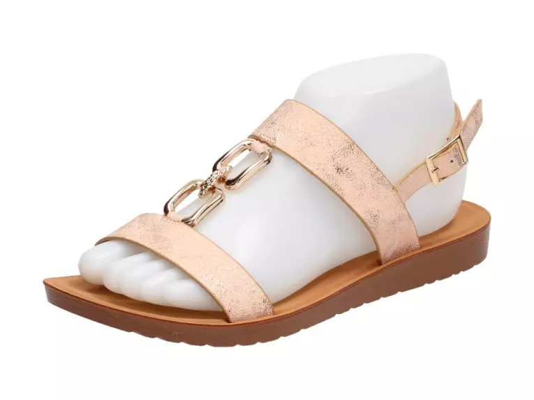 Złote sandały, buty damskie Vinceza 13313