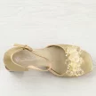Złote sandały damskie z kryształami na słupku FILIPPO DS4633/23