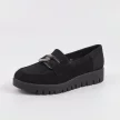 Czarne zamszowe mokasyny damskie na platformie, loafersy SERGIO LEONE MK757