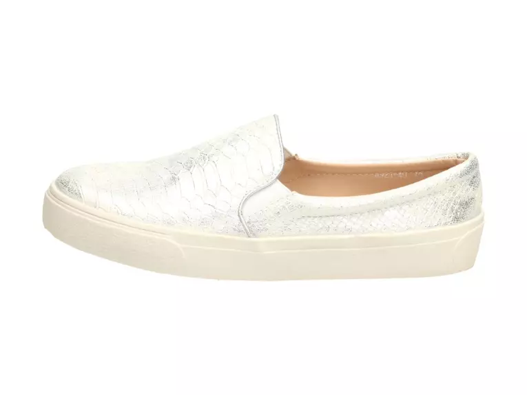 Slip On srebrne buty damskie Vices 921-40