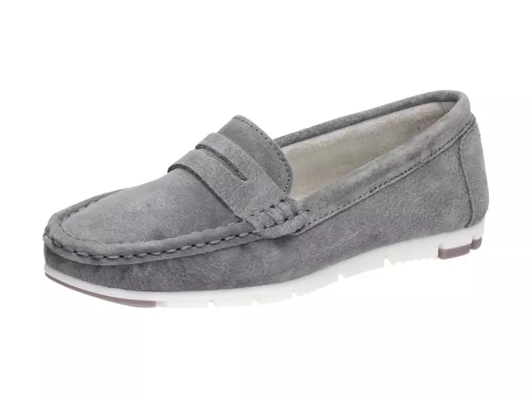 Szare mokasyny damskie Filippo Dp639 Skóra