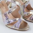 Złote sandały damskie na szpilce SERGIO LEONE SK426 mix