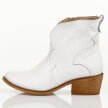 Białe Polskie kowbojki damskie zimowe botki skórzane Deoni B71b