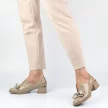Khaki półbuty damskie na obcasie JEZZI 2130-13