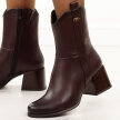 Bordowe botki damskie na obcasie M.Daszyński Sa269-2