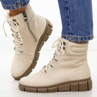 Beżowe skórzane botki damskie T.Sokolski Z25-238