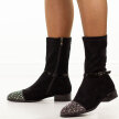 Czarne wysokie zamszowe botki damskie DiA 52-165