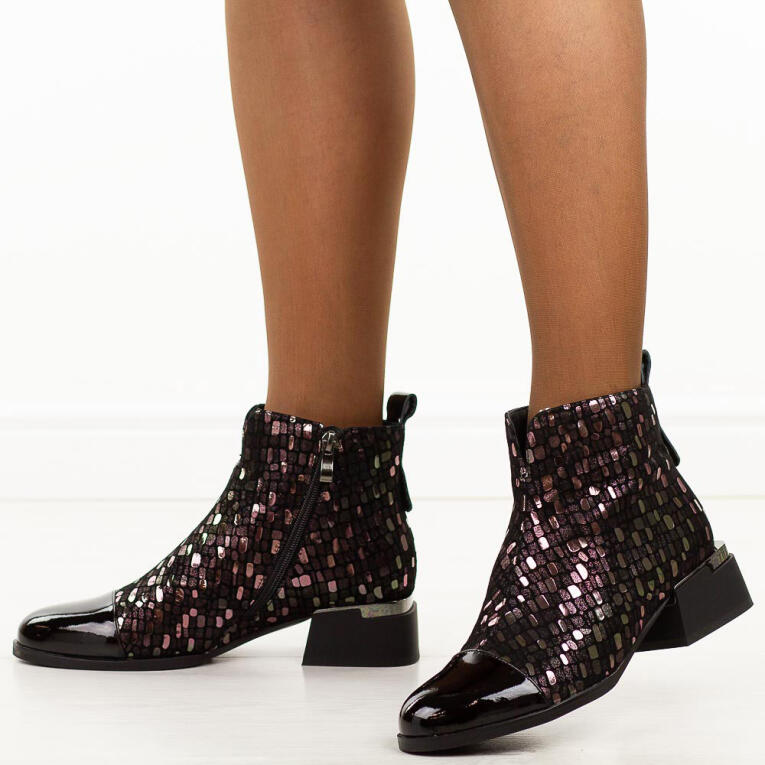 Skórzane botki damskie pewter DiA 52-960