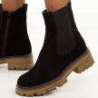 Czarne skórzane botki damskie Segio Leone Tr25733S