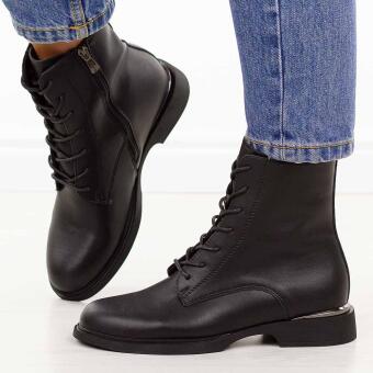 Czarne skórzane botki damskie Filippo Dbt6520/25