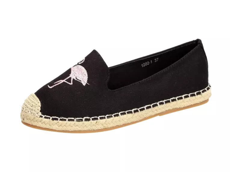 Czarne espadryle, lordsy damskie Vices 1202