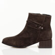 Brązowe zamszowe skórzane botki damskie na obcasie DiA 52-651