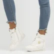 Białe skórzane sneakersy damskie, botki FILIPPO DBT3552/22